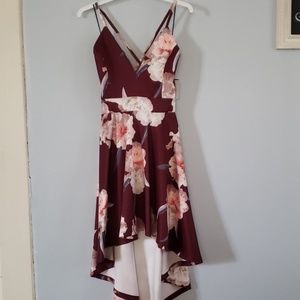 Burgundy high low dress